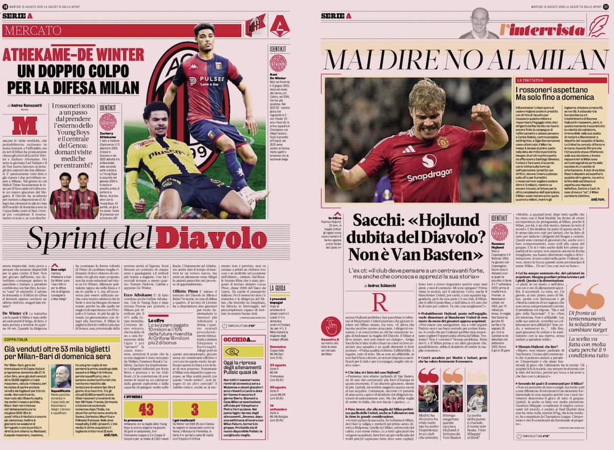 la gazzetta dello sport 12 august
