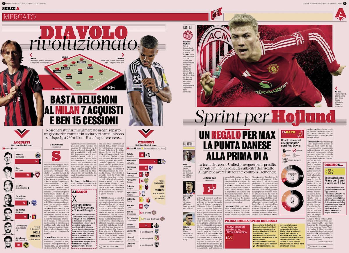 la gazzetta dello sport 15 august