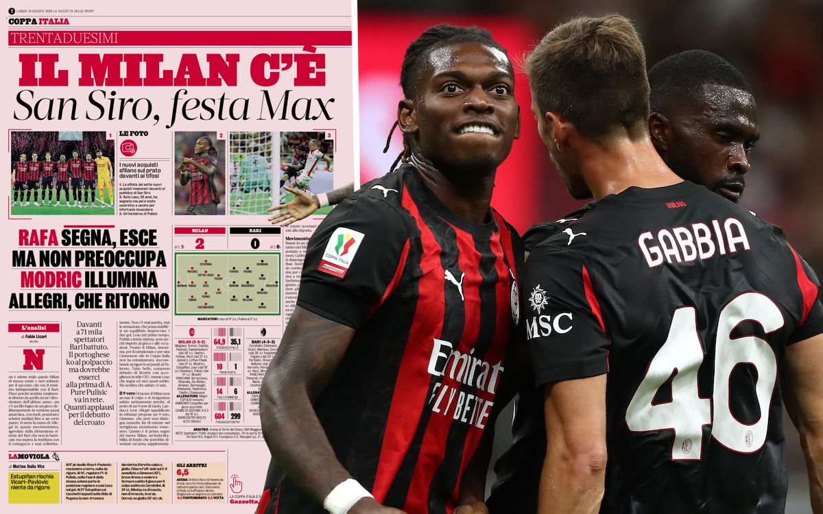 GdS: Allegri’s influence already evident – how a tactically fluid Milan beat Bari