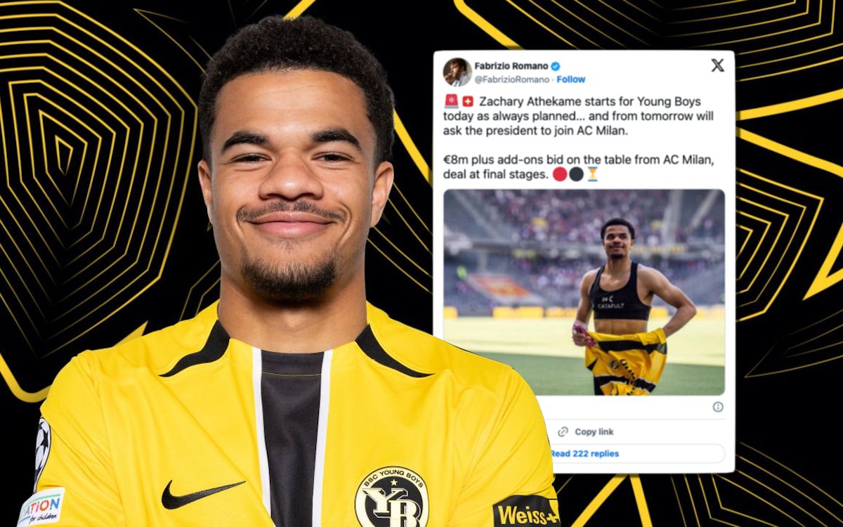 Romano: Athekame to Milan ‘at final stages’ despite starting for Young Boys – the latest