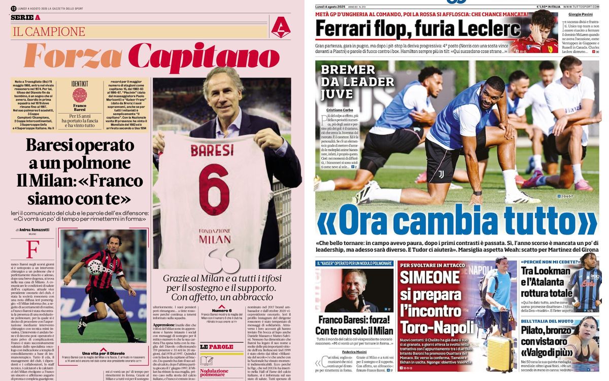 front pages 4 august