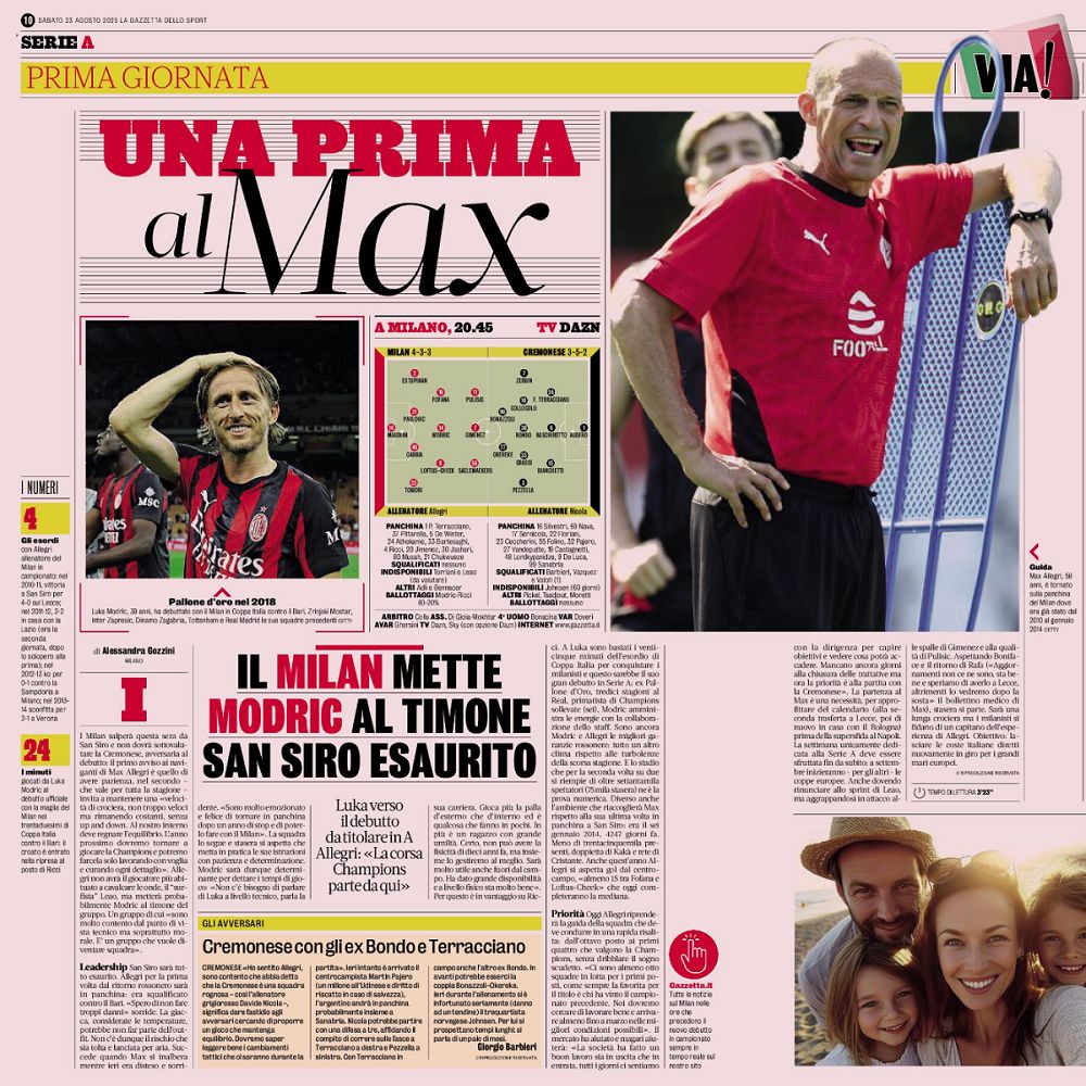 Allegri gazzetta cremonese