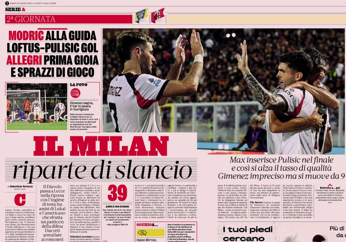 Gazzetta Lecce-Milan