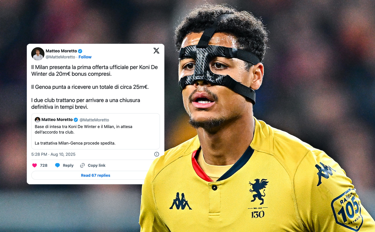 Moretto: Milan hoping to close €20m+ deal with Genoa ‘as soon as possible’