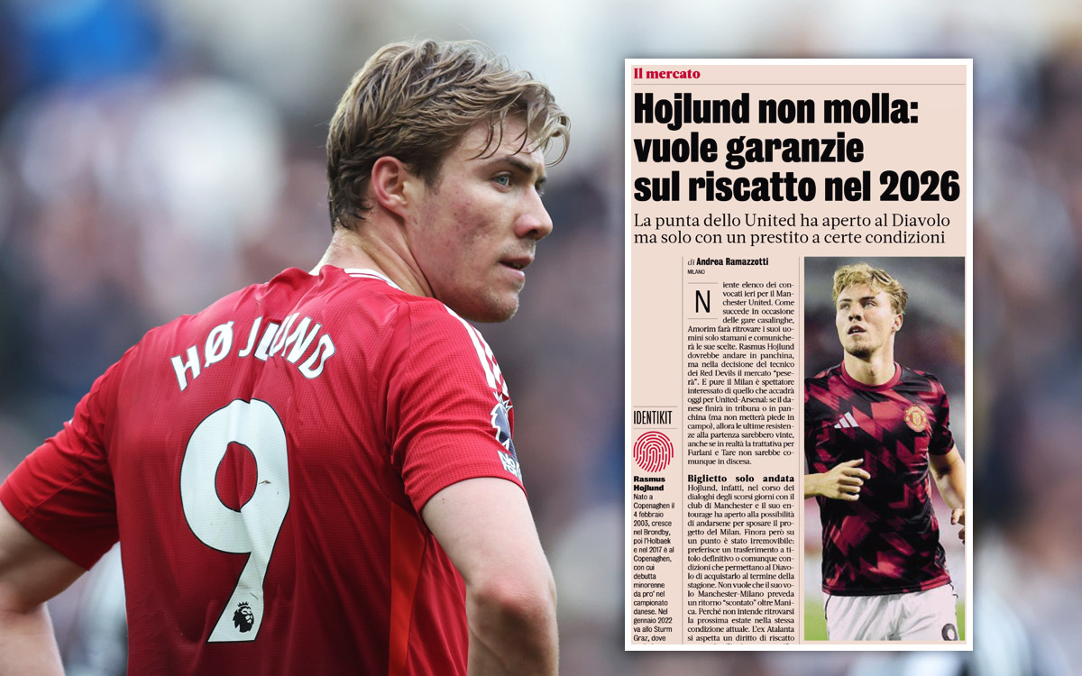 GdS: Hojlund wants ‘one-way ticket’ to leave Man Utd and join Milan – the situation