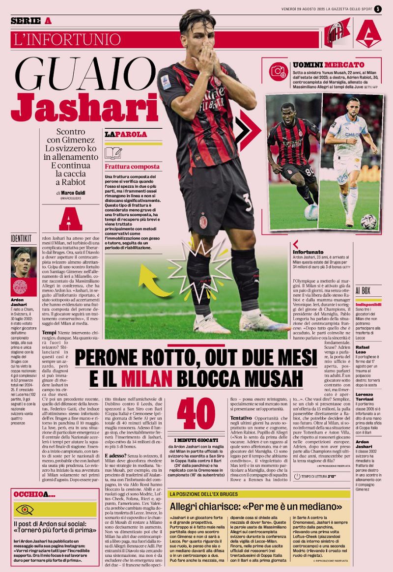 Jashari gazzetta injury inside