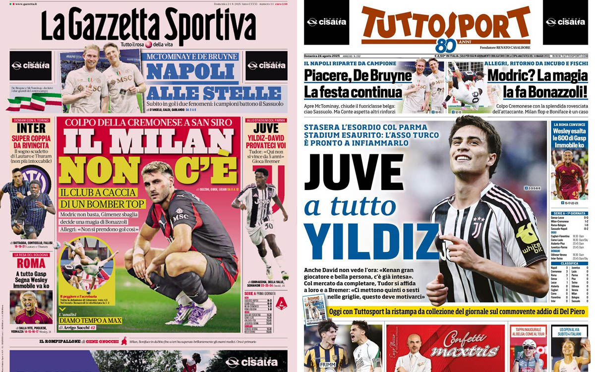 Gallery: ‘Allegri nightmare’, ‘Gimenez misses’ – Today’s front pages in Italy