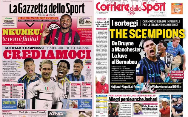 Papers Italy august 29 2025