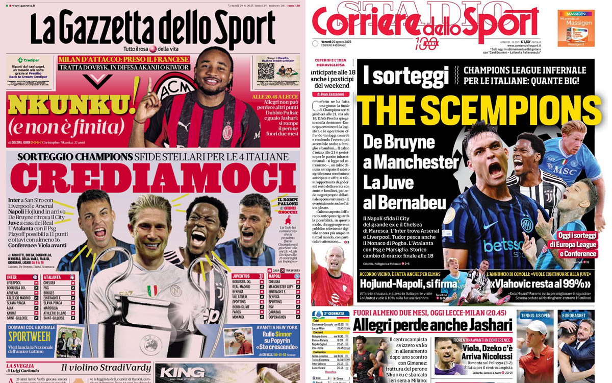Gallery: ‘Allegri loses Jashari’, ‘Nkunku!’ – Today’s front pages in Italy