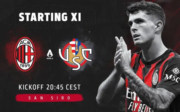 Starting XIs Milan-Cremonese
