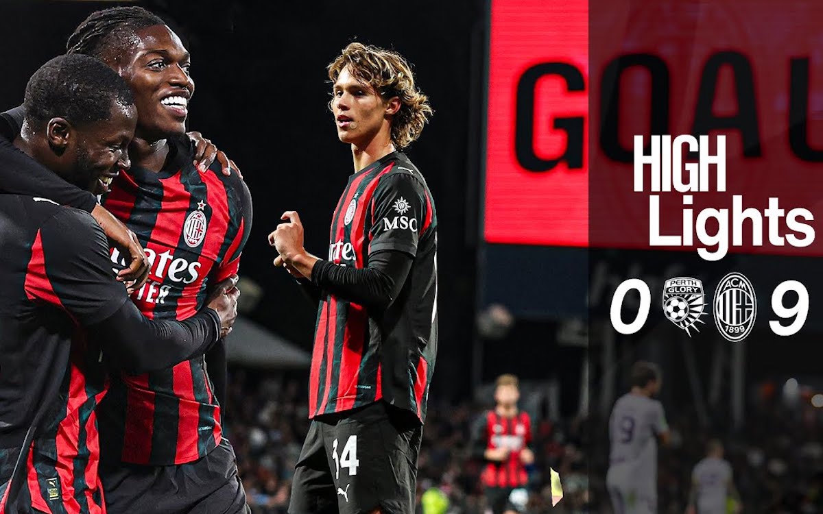Watch: Leao and Okafor score braces as AC Milan hammer Perth Glory – the highlights