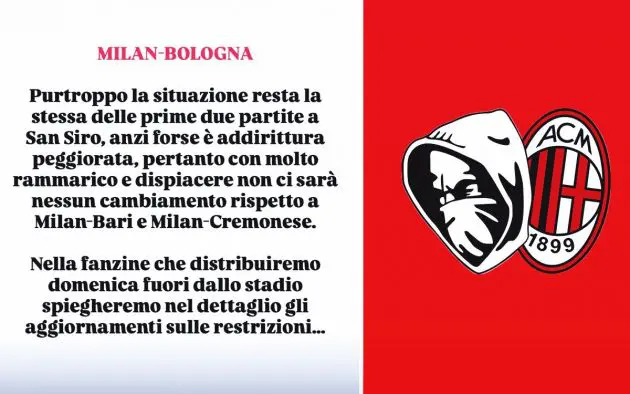 Curva Sud Milan Bologna