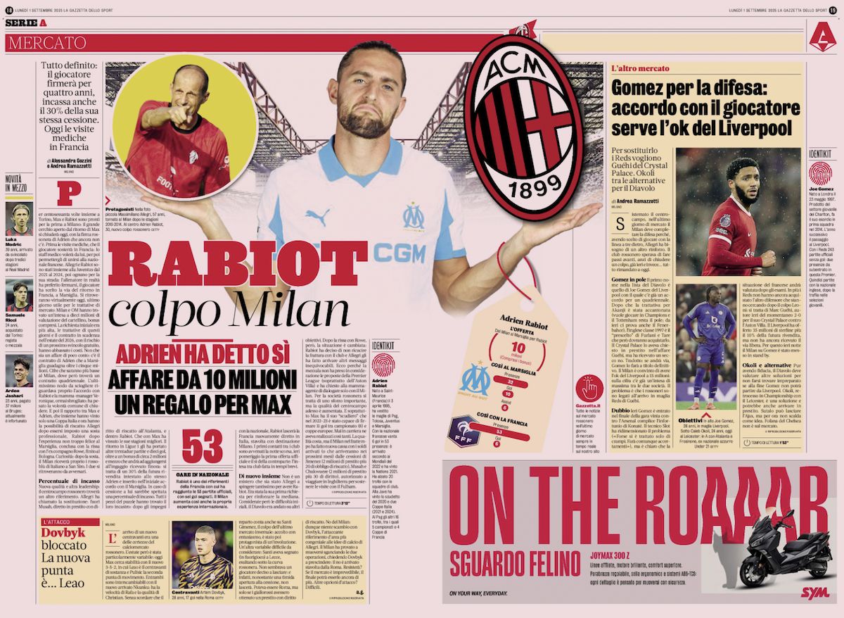 la gazzetta dello sport 1 september