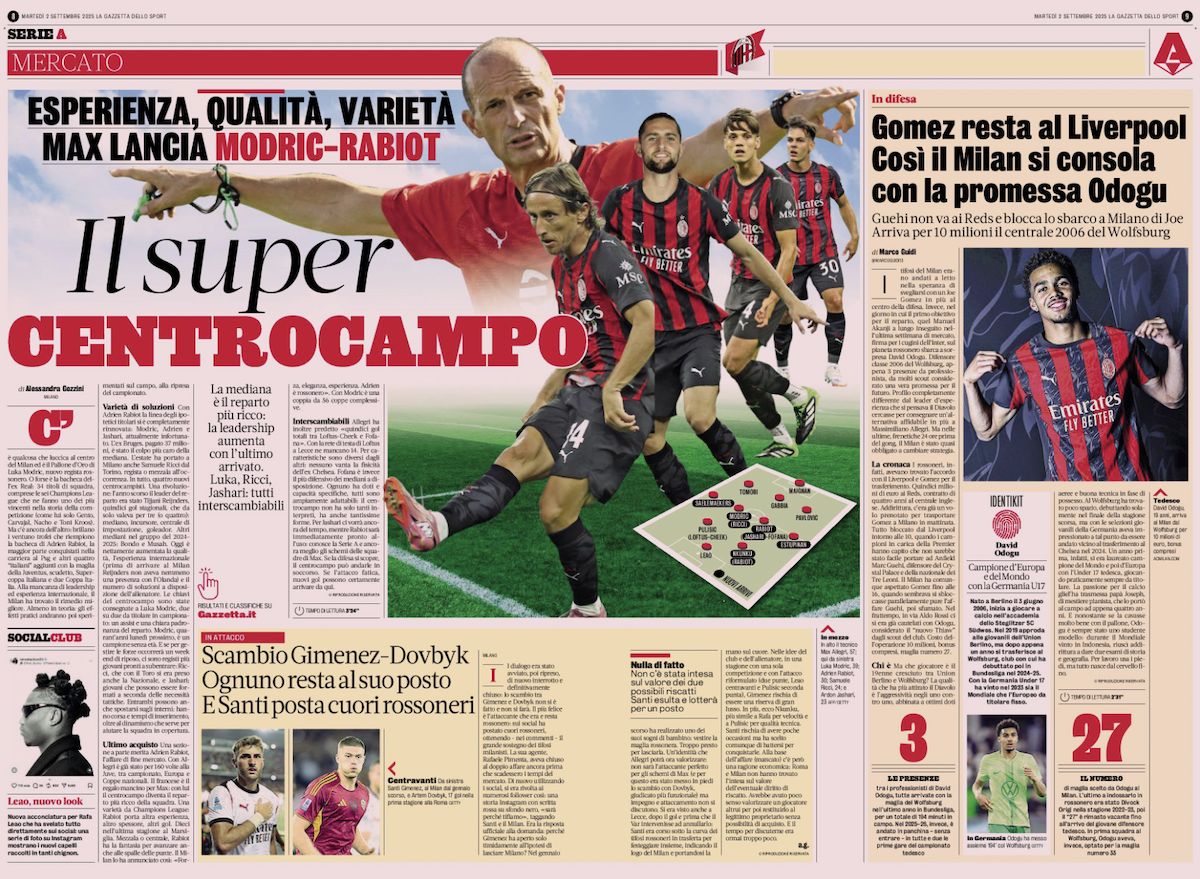 La gazzetta dello sport 2 september