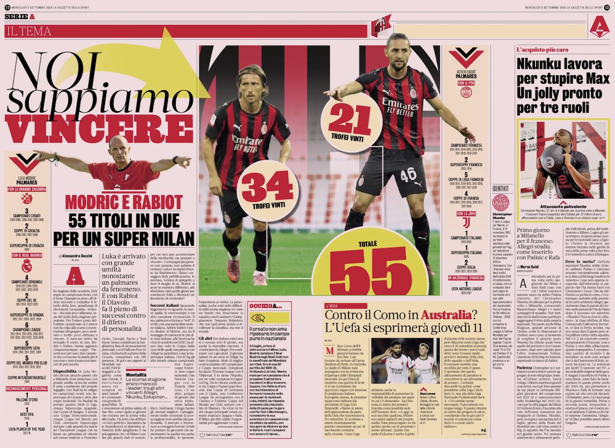 La gazzetta dello sport 3 september