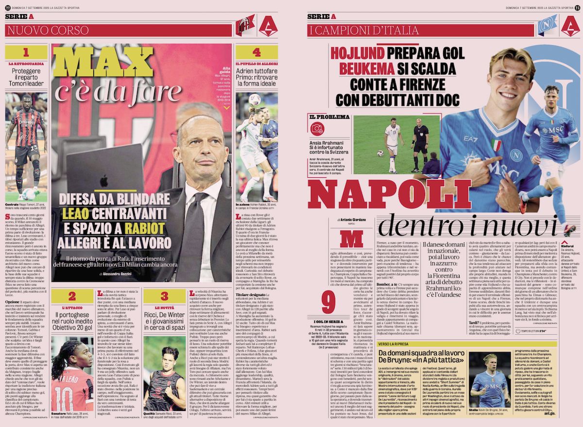 la gazzetta dello sport 7 september