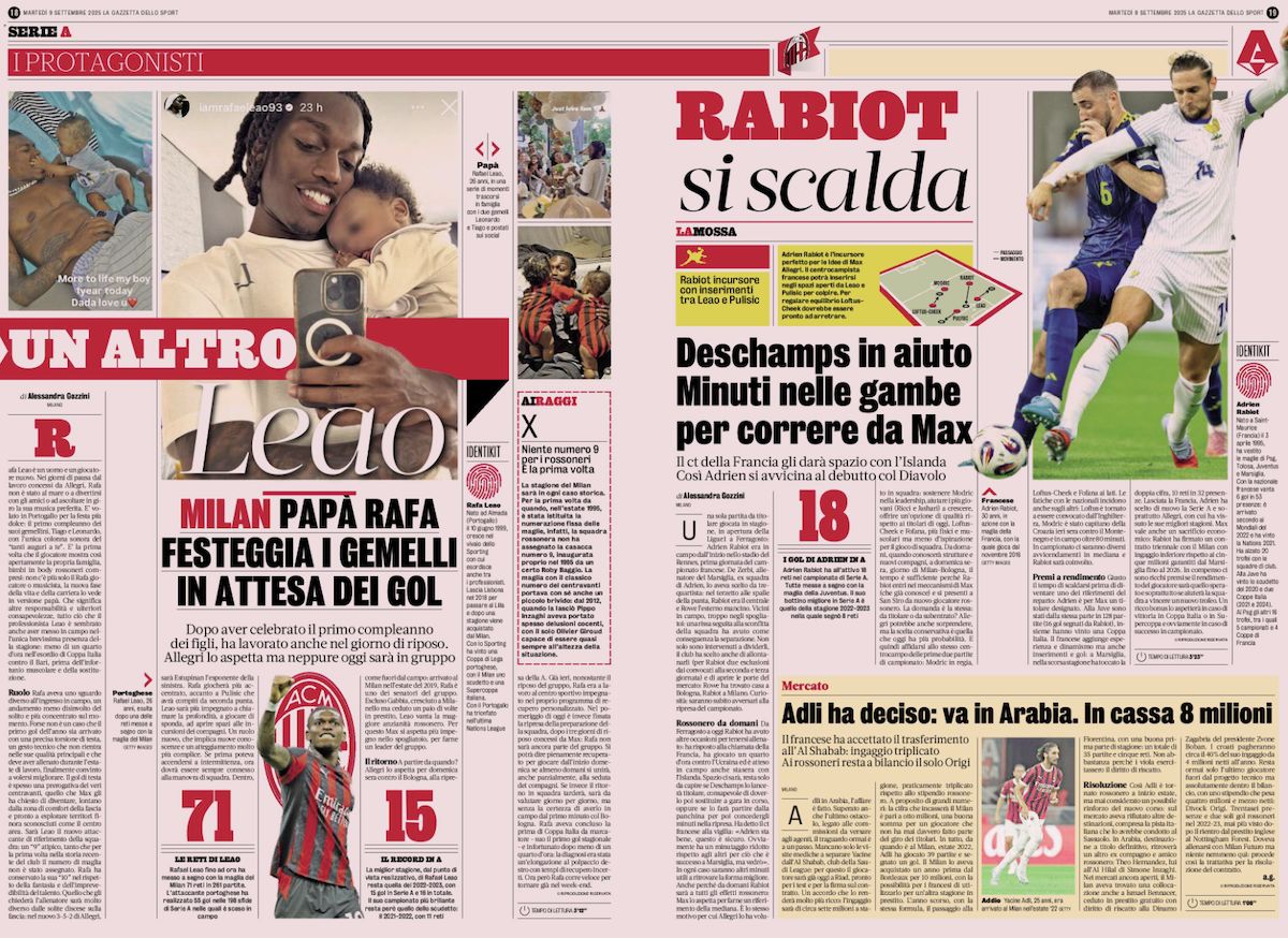 la gazzetta dello sport 9 september