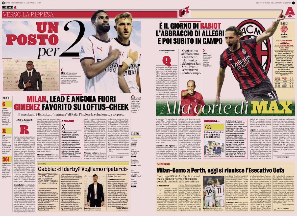 la gazzetta dello sport 11 september