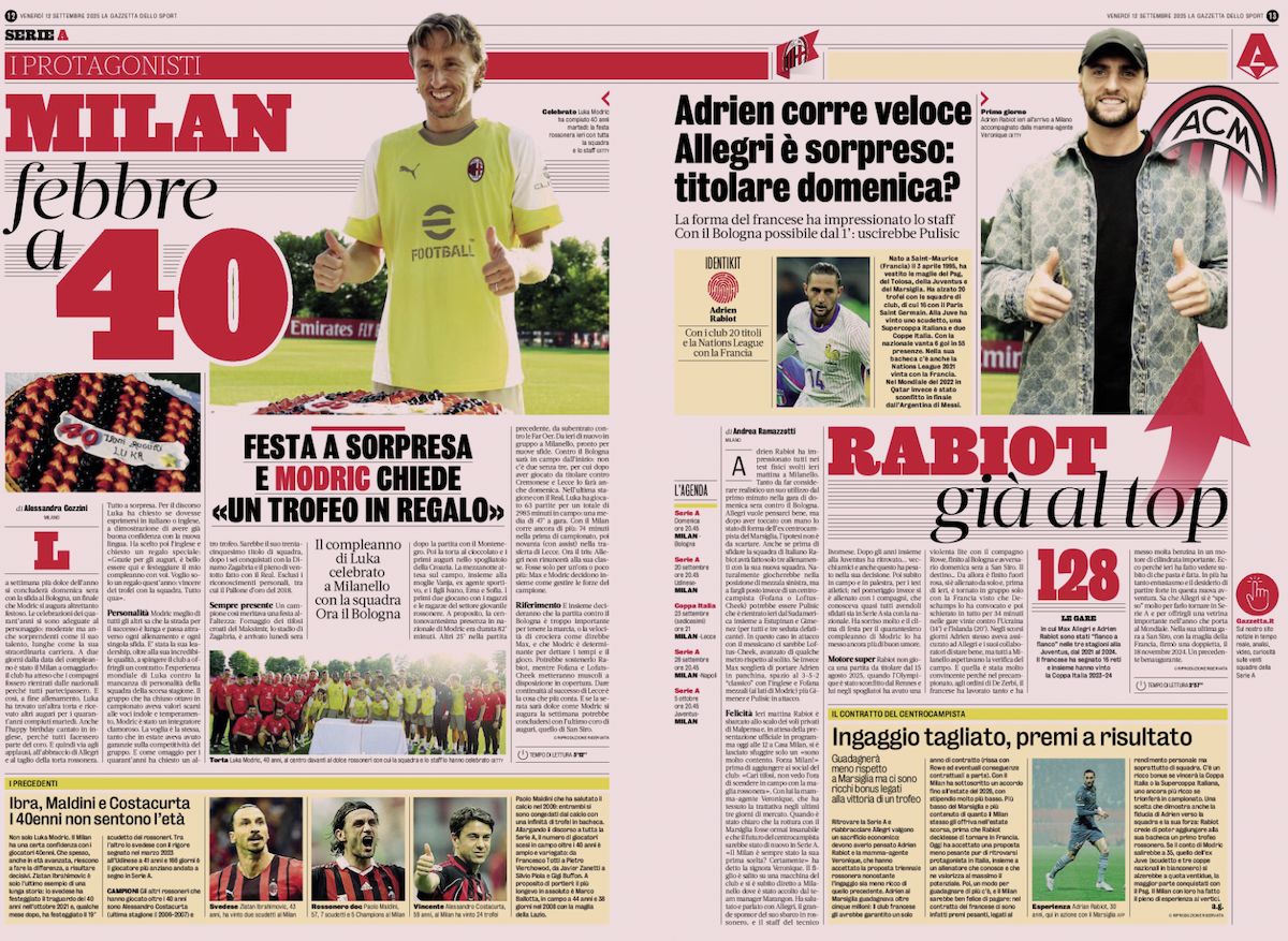 la gazzetta dello sport 12 september