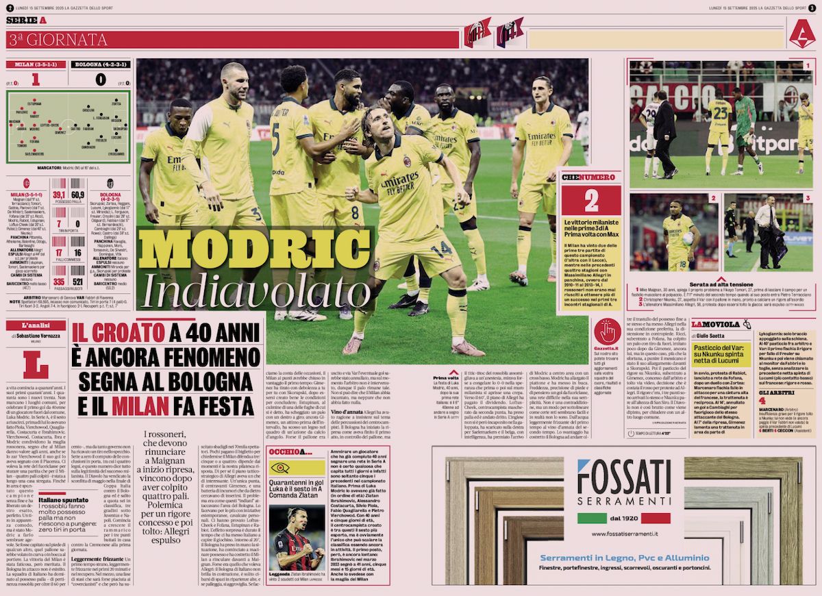 la gazzetta 15 september