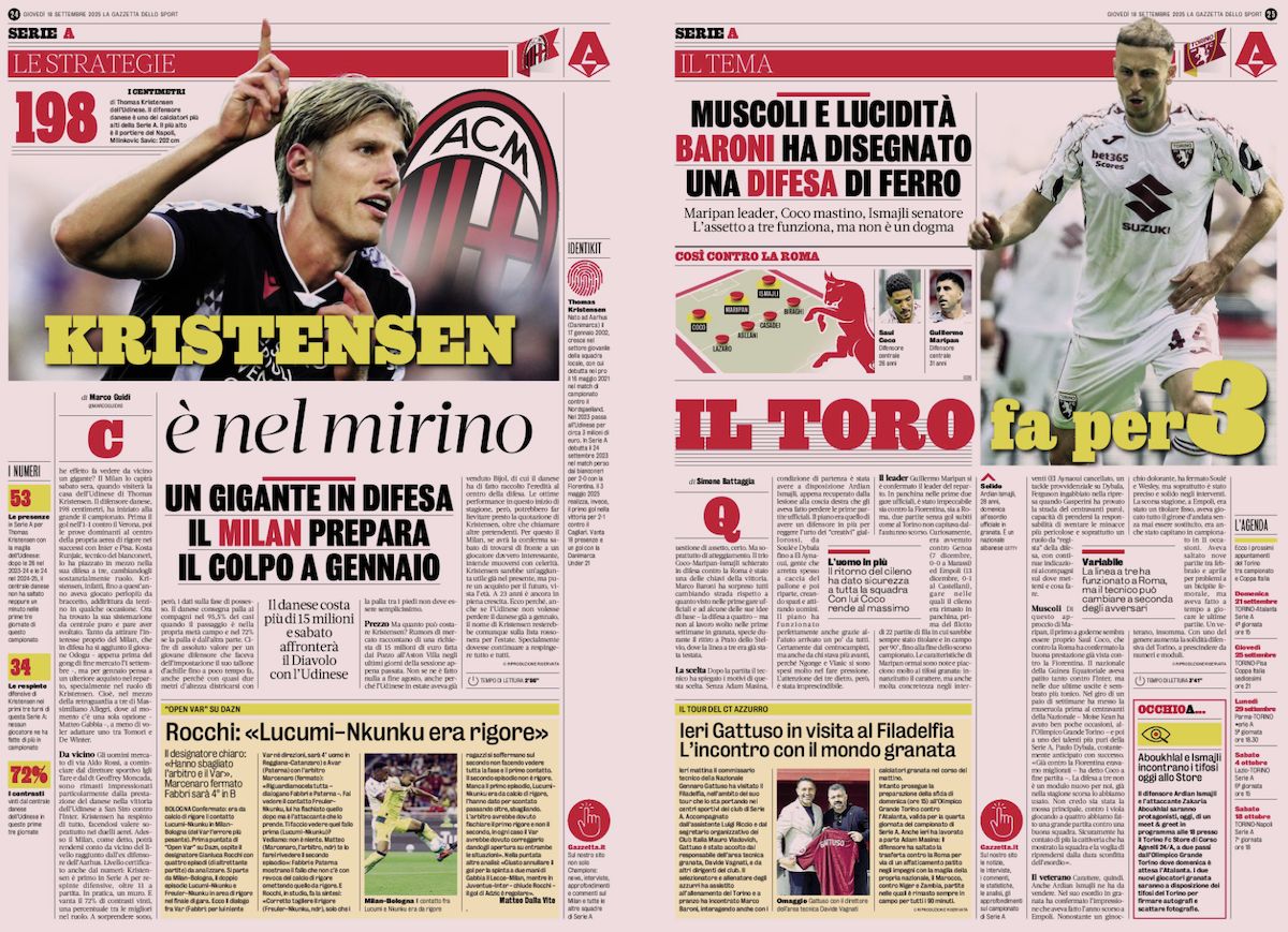 la gazzetta dello sport 18 september