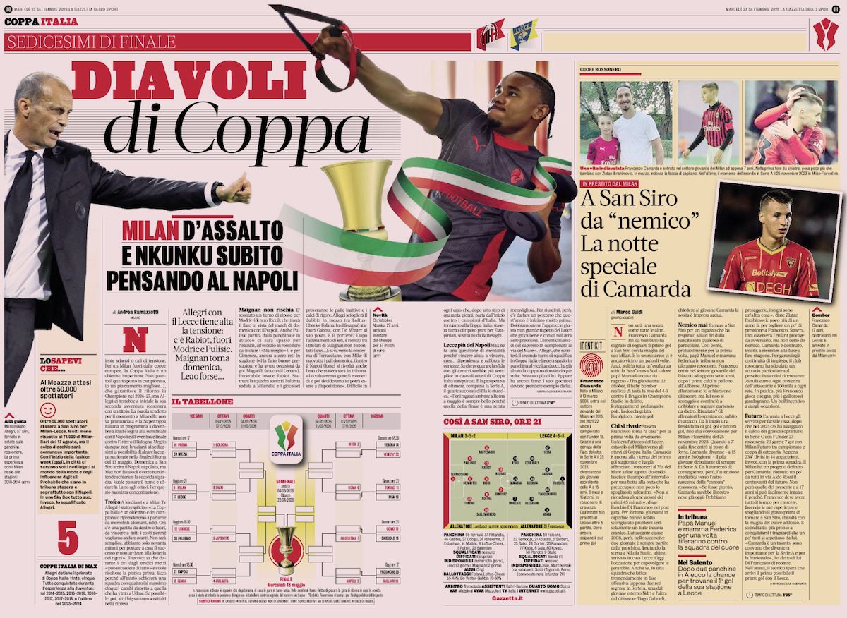 la gazzetta dello sport 23 september