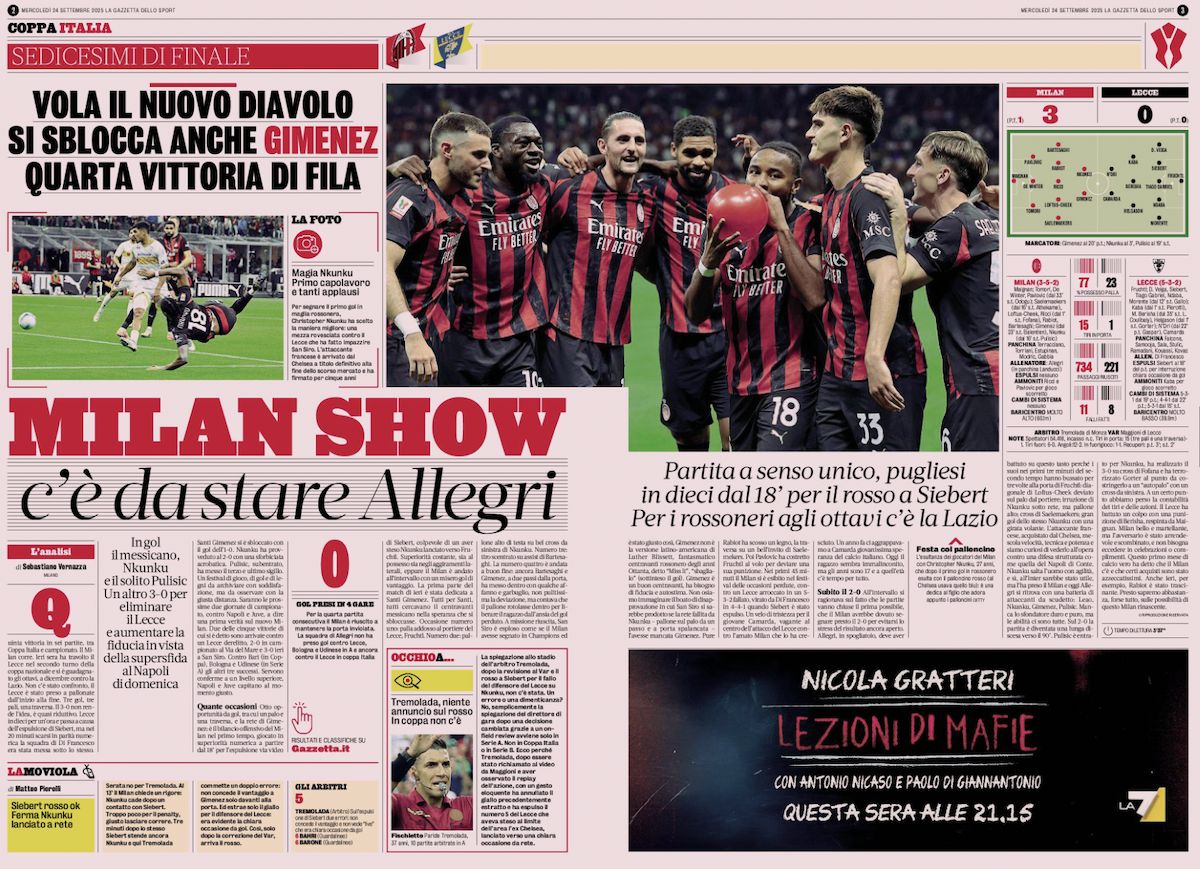 la gazzetta dello sport 24 september