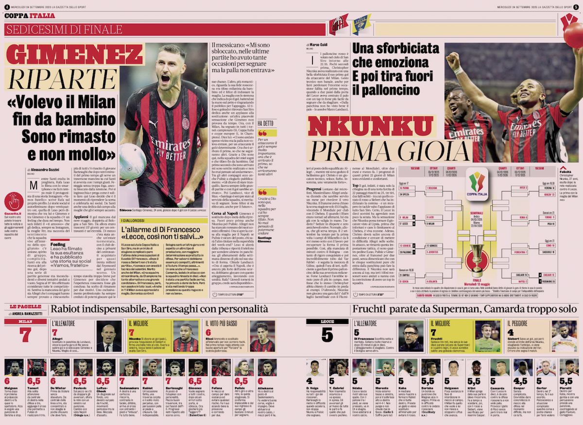 la gazzetta dello sport 24 september