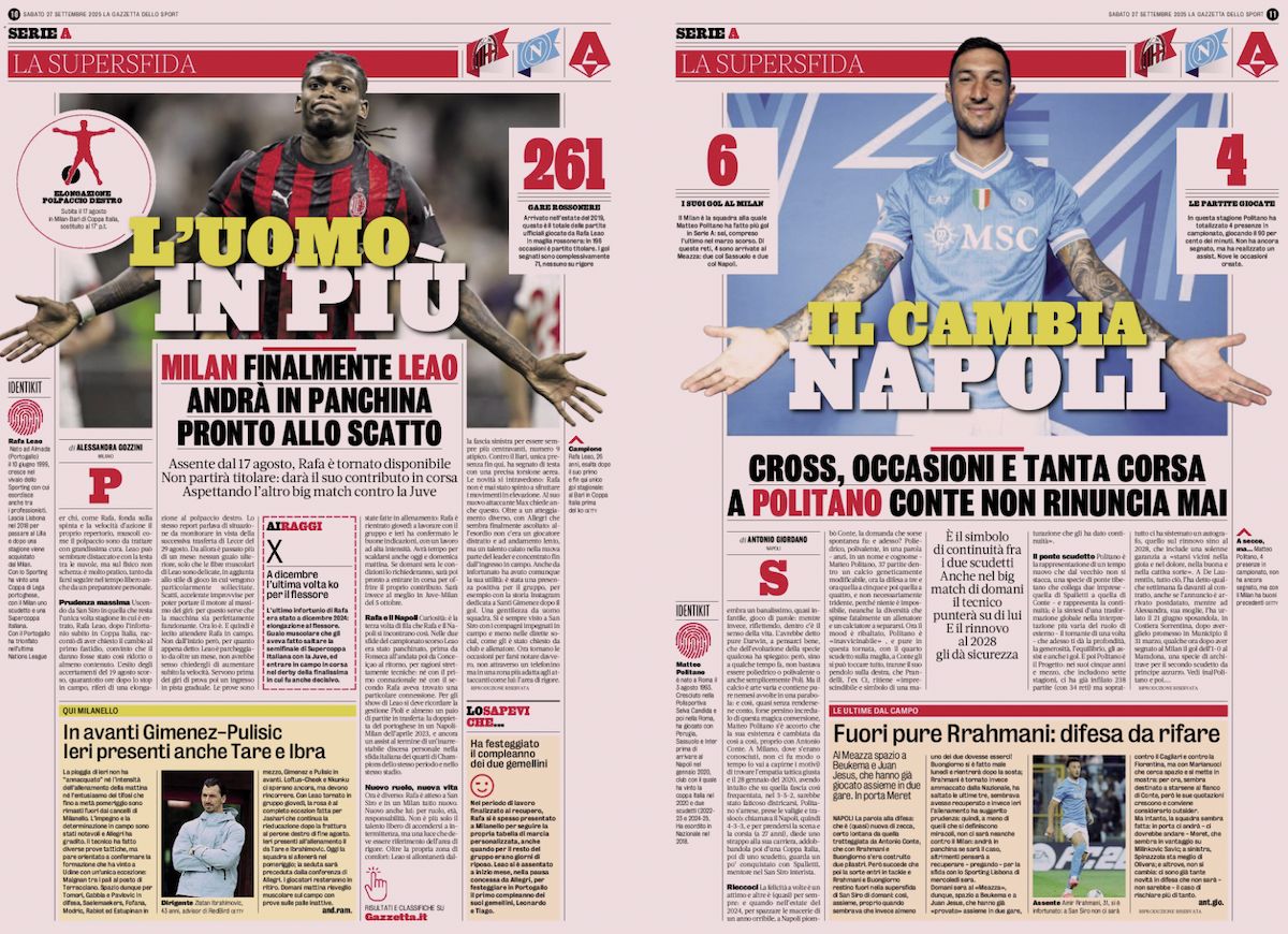 la gazzetta dello sport 27 september