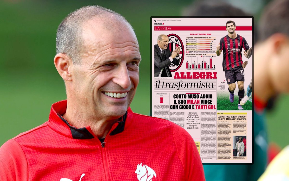 GdS: Goodbye ‘corto muso’ – Milan play well, score and win under ‘transformer’ Allegri