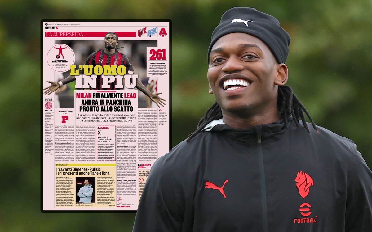 GdS: ‘Finally Leao’ – why Milan and Allegri can count on an ‘extra man’ vs. Napoli