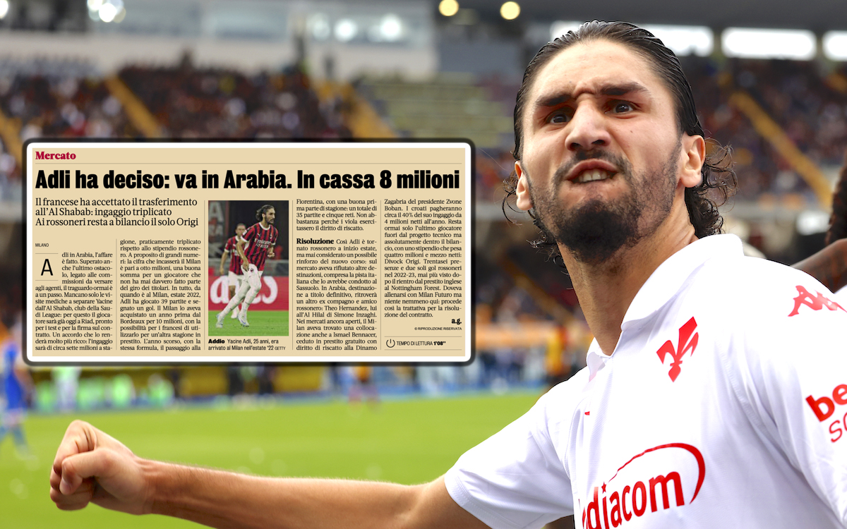 Reports: Milan’s 22nd sale close to completion – capital gain expected from Adli’s exit