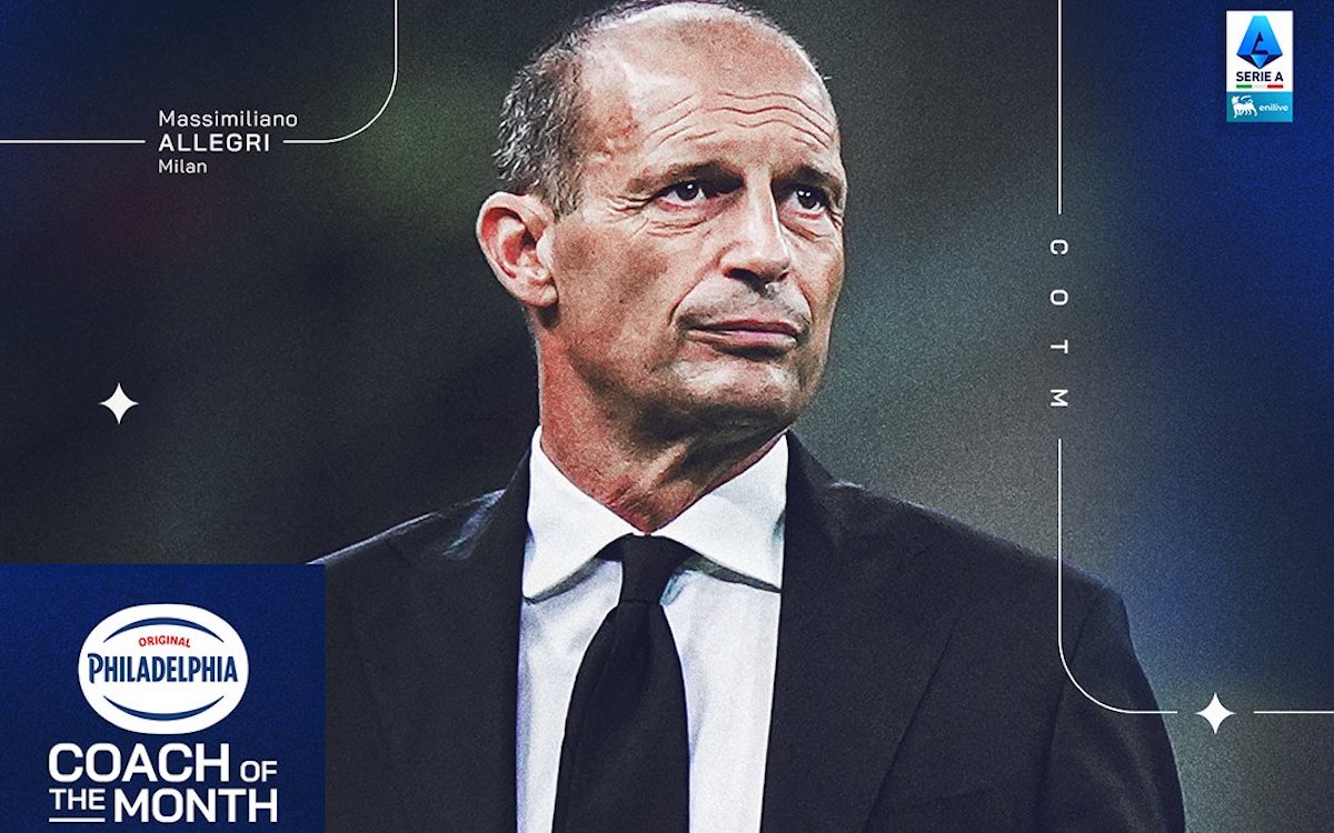 Official: Allegri named Serie A Coach of the Month for September
