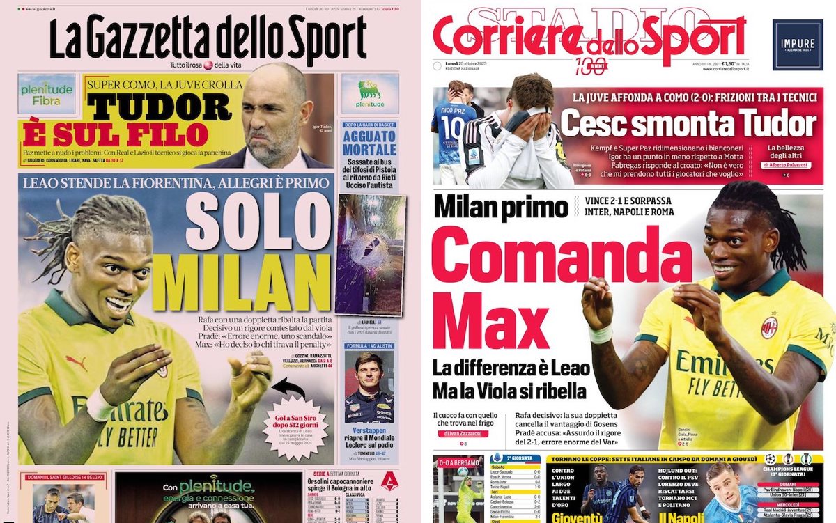 Gallery: ‘Leao wakes up’, ‘Milan first’ – Today’s front pages in Italy