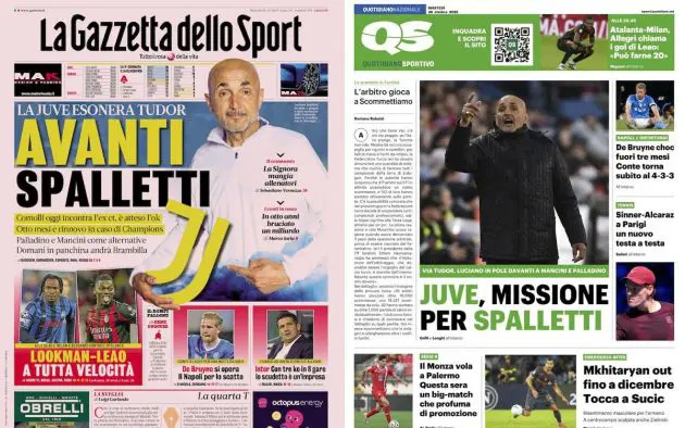 front pages 28 october Atalanta vs. Milan