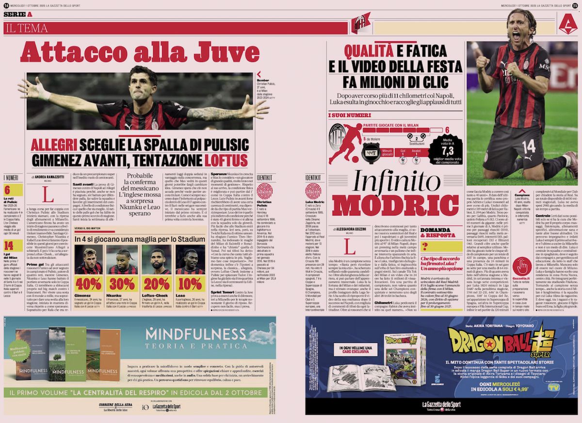 la gazzetta dello sport 1 october