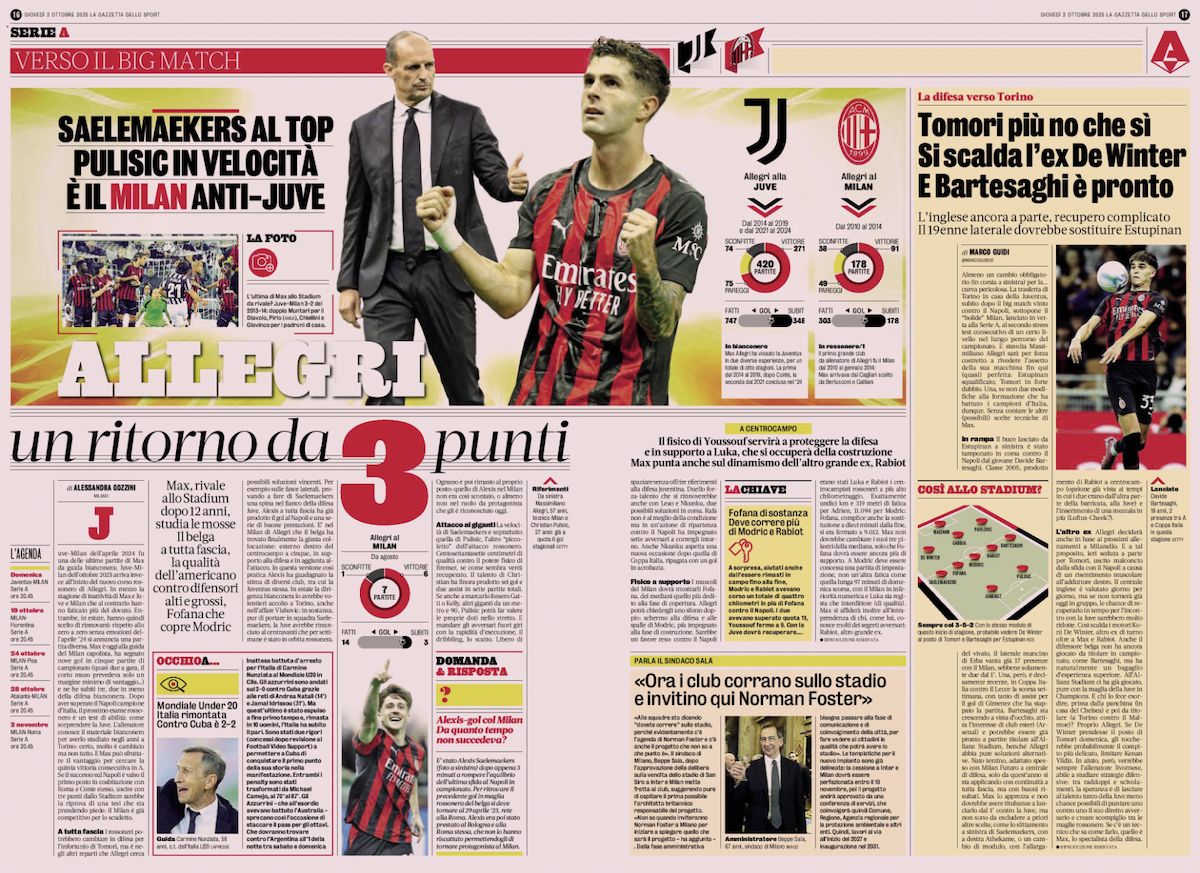 la gazzetta dello sport 2 october