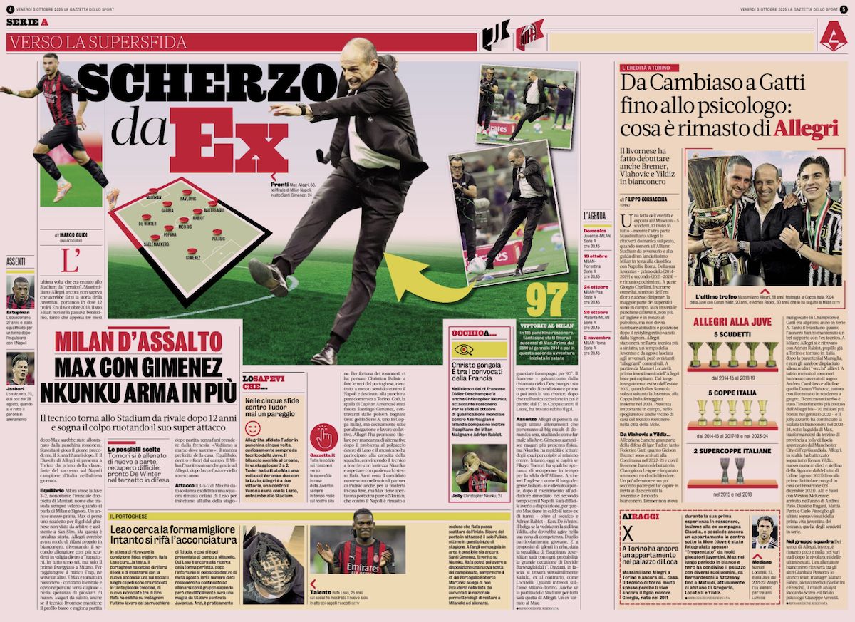 la gazzetta dello sport 3 october