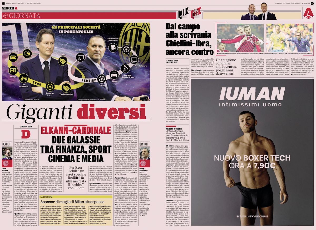 la gazzetta dello sport 5 october juventus milan