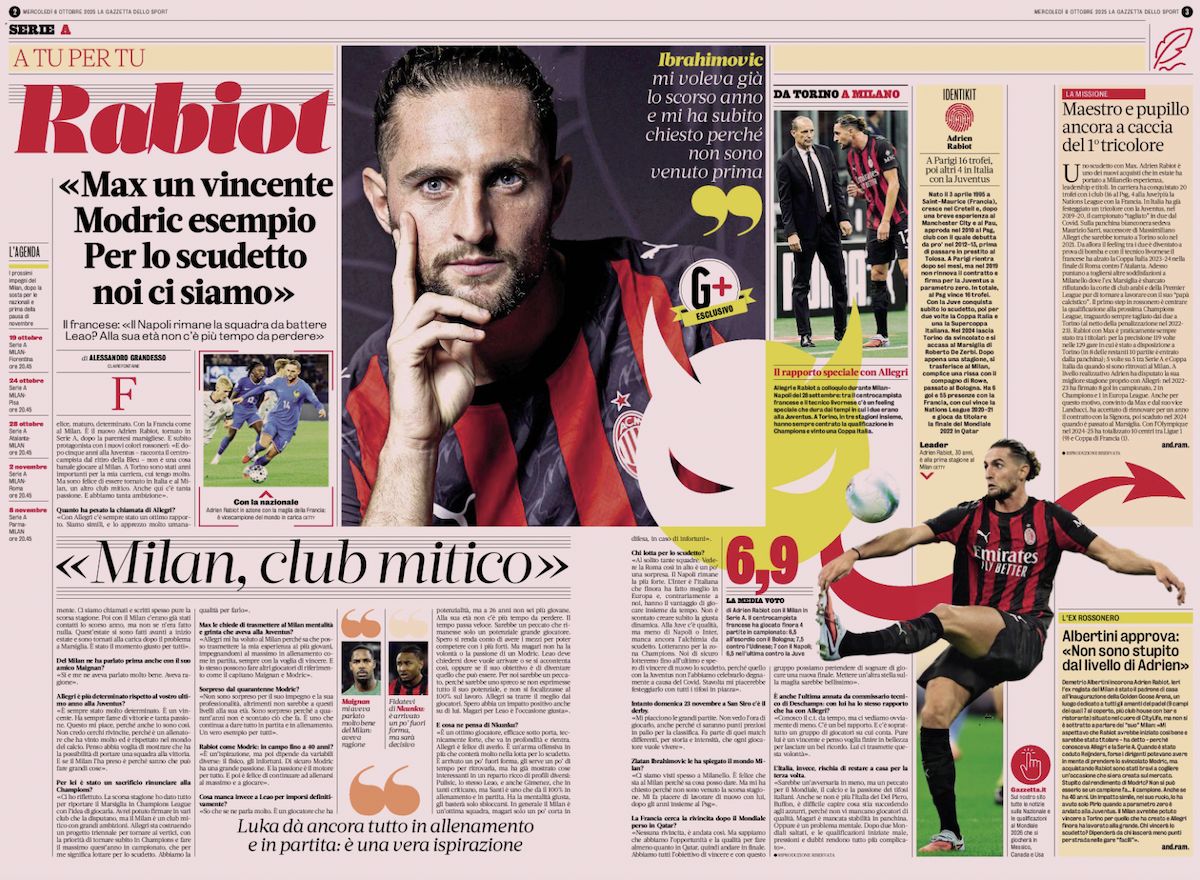 la gazzetta dello sport 8 october