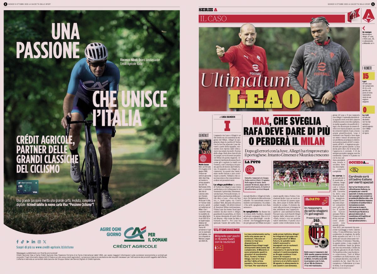 la gazzetta dello sport 9 october