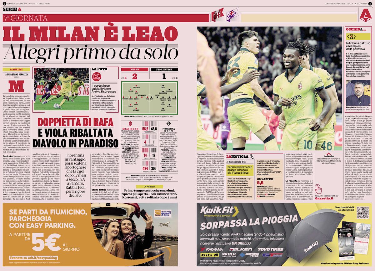 la gazzetta dello sport 20 october