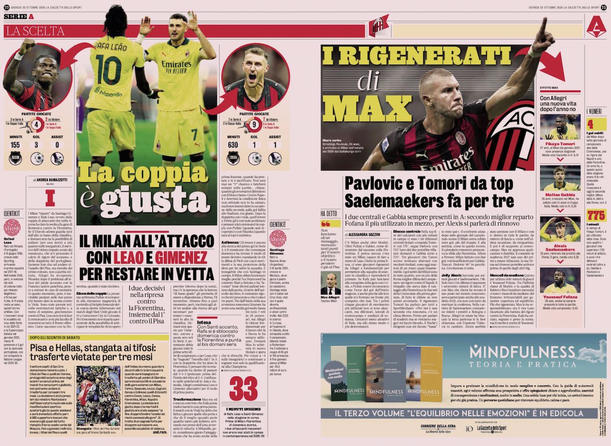 la gazzetta dello sport 23 october