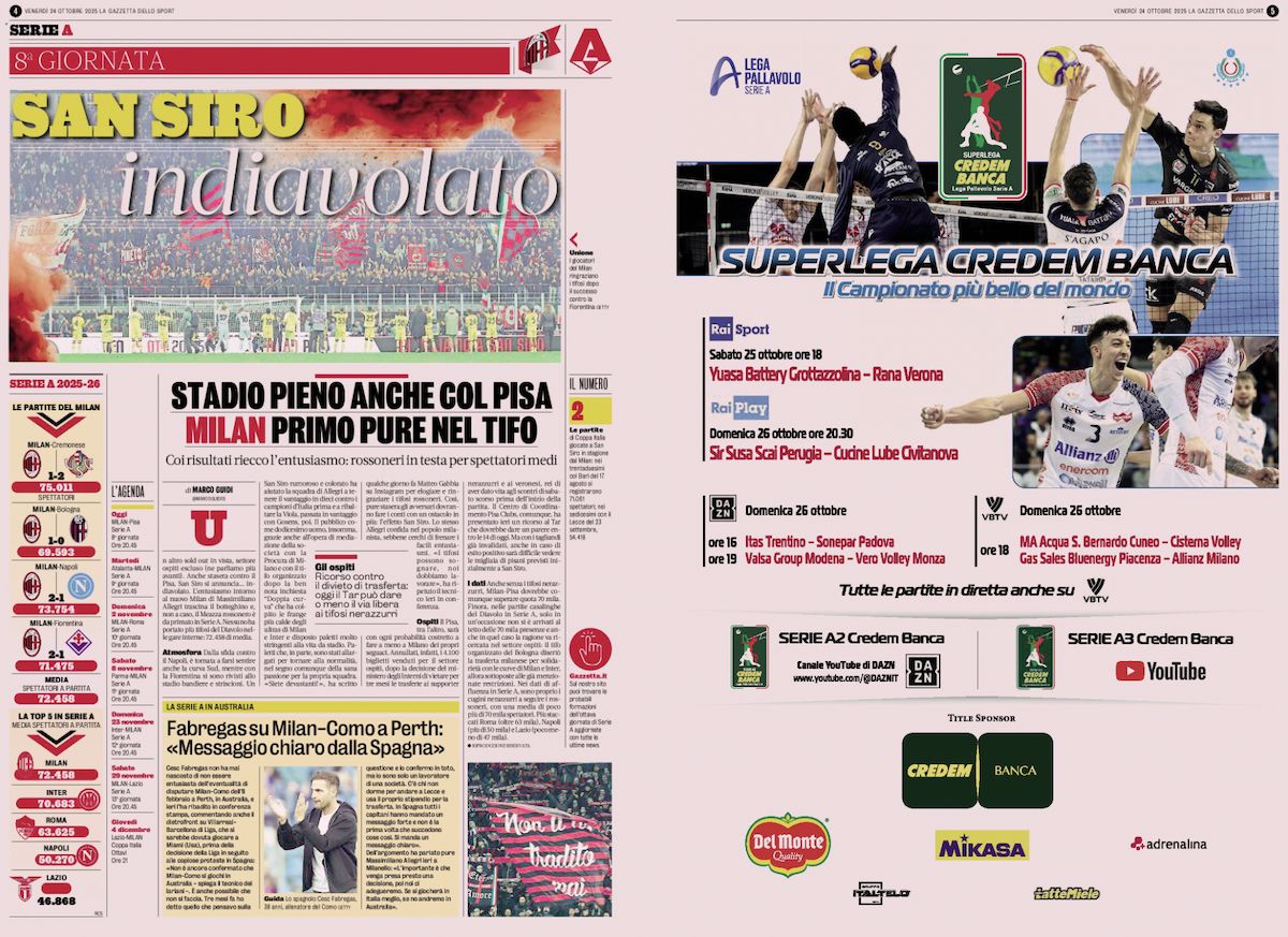 la gazzetta dello sport 24 october