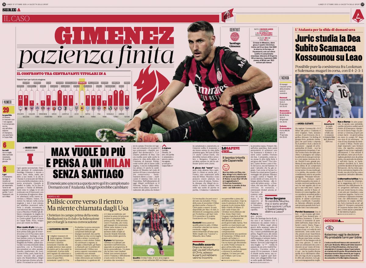 la gazzetta dello sport 27 october