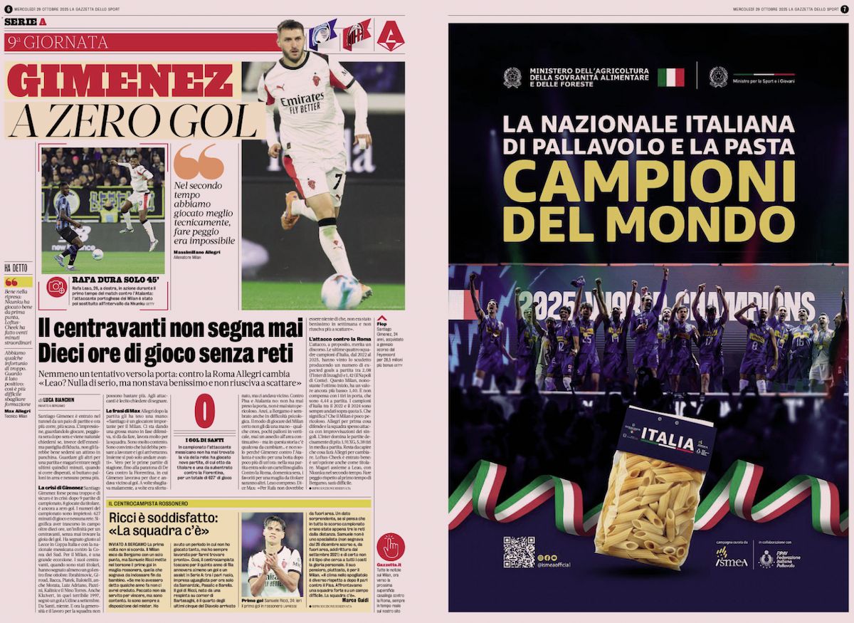 la gazzetta dello sport 29 october