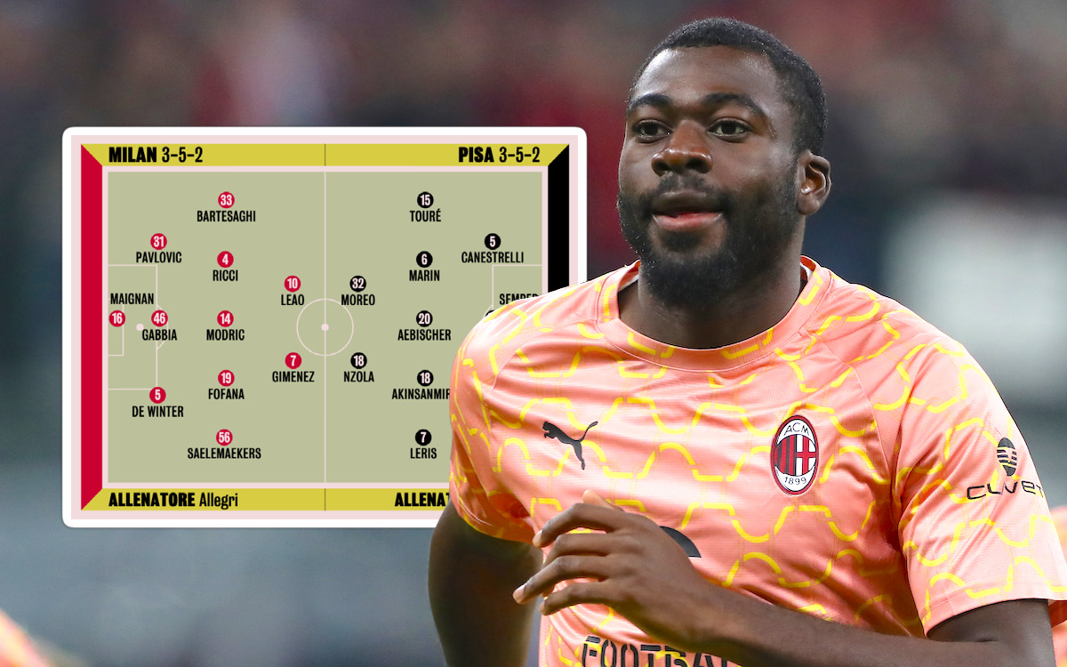 GdS: Predicted XIs for AC Milan vs. Pisa – Allegri relies on Fiorentina game-changers