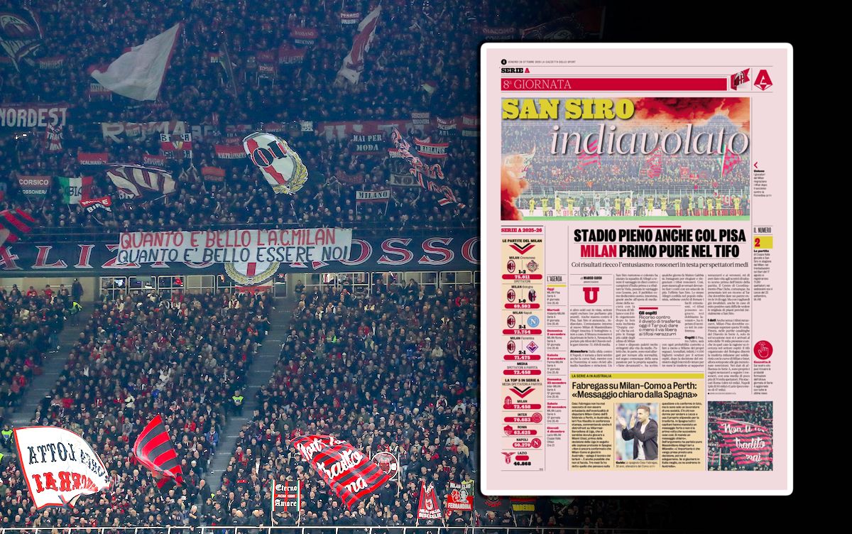 GdS: ‘San Siro devilish’ – Milan to extend attendance lead with sell-out vs. Pisa
