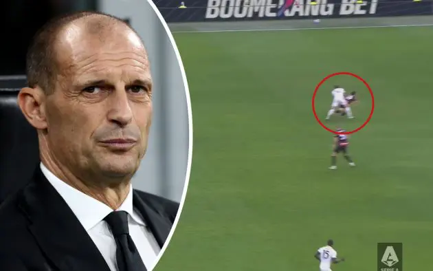 Allegri and Gabbia foul