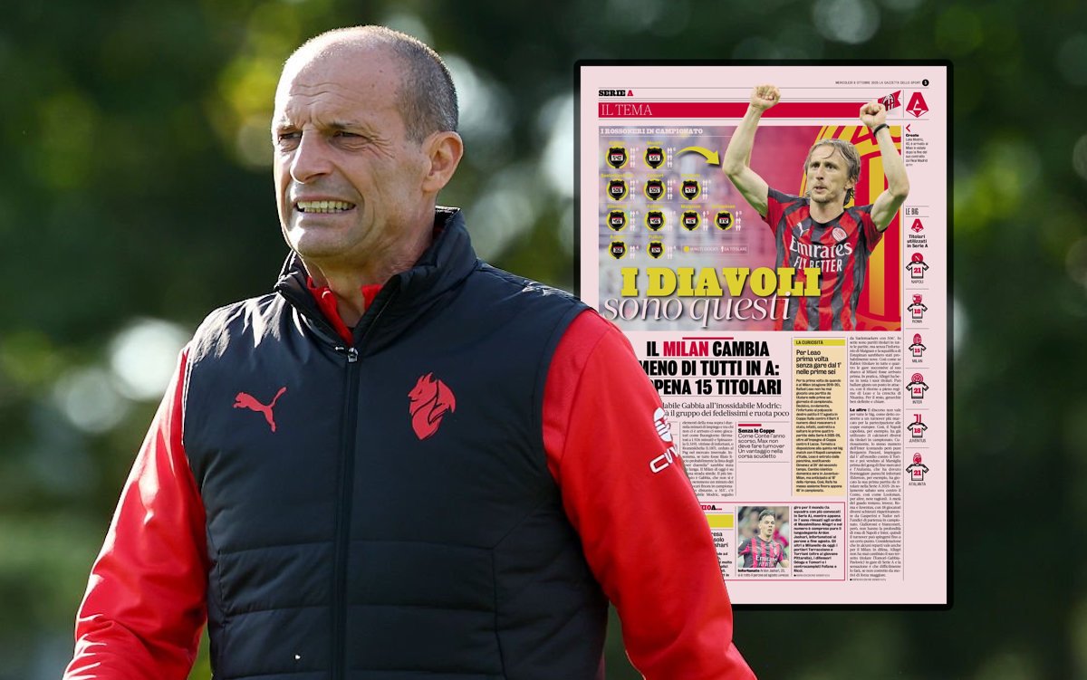 GdS: Only 15 different starters – why Allegri rotates the least in Serie A